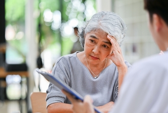 Senior woman looking worried 