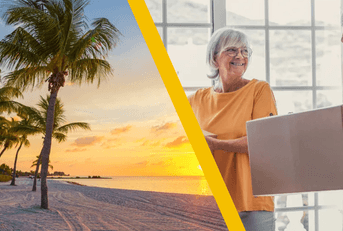 key west florida and retirees with moving boxes