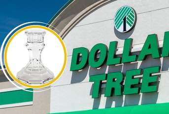 Dollar Tree Template with Glass Taper Candleholders