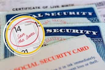Social Security cards with October 14 calendar date