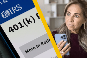 401k plan and mature woman with phone