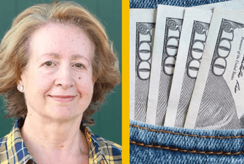 65-year-old woman and cash in pocket