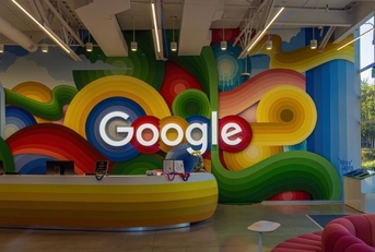 Reception with Google logo at the headquarters in Mountain View, CA