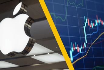 apple logo and stock market