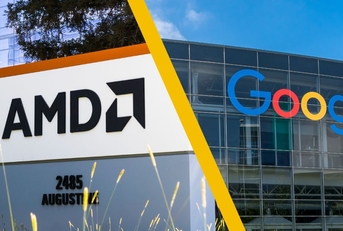 AMD sign and Google headquarters