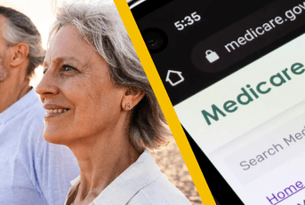 couple on beach and medicare website