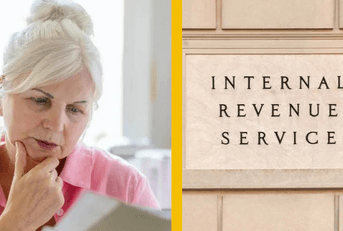 senior woman and internal revenue service