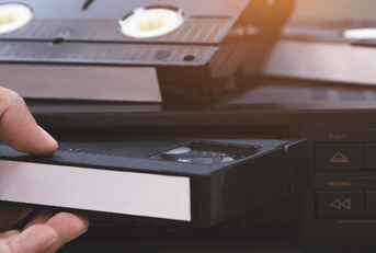 VHS tapes in VCR