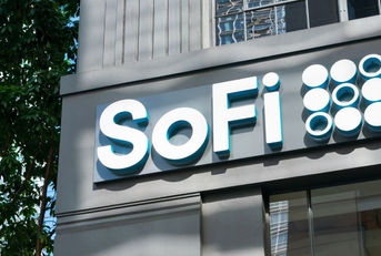 sofi logo at headquarters in san francisco, ca