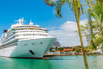 Cruise ship docking in Saint Lucia