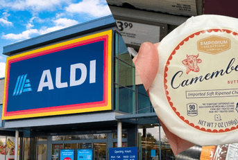 Aldi next to Camembert soft ripened cheese