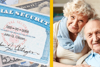 social security card and elderly couple
