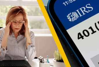 stressed female employee and 401k plan