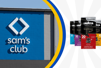Sam's Club storefront with Lavazza espresso pods 