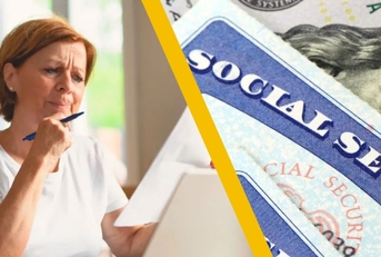 woman looking at paperwork and social security