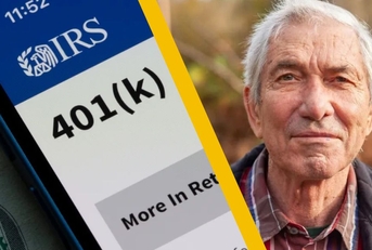 401(k) and senior man outdoors