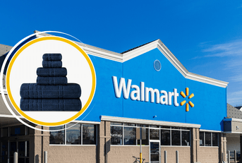 Walmarts storefront with towels 