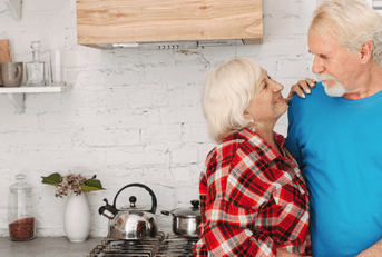 Older couple in kitchen