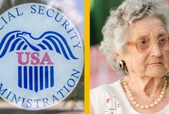 social security and elderly woman with glasses