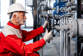 Senior blue collar worker
