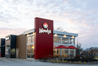 Wendy's exterior at sunset