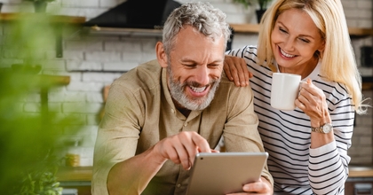 Couple reviewing finances