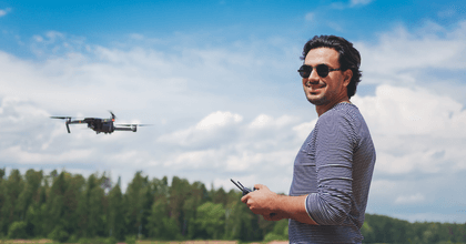 man with drone