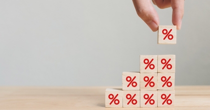 Interest rate financial and mortgage rates concept