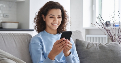 Woman looking at phone