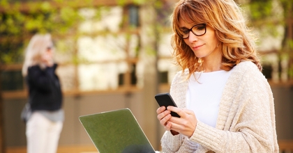 Woman looking at phone