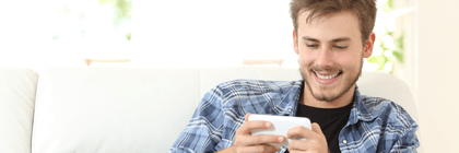 person playing game on phone