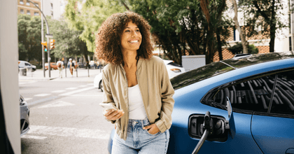 person leaning against car