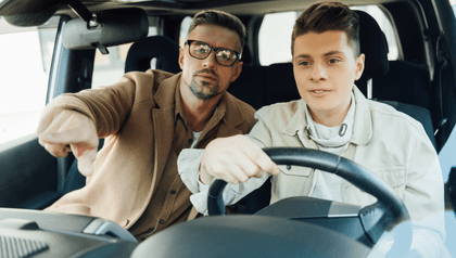 teenager learning to drive