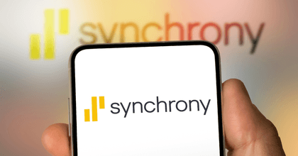 Synchrony logo on a smartphone