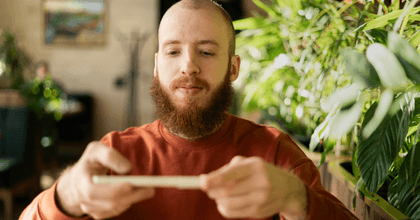 Man taking a picture on his phone