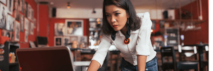 business owner on computer