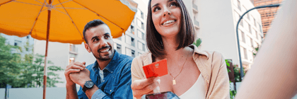 couple paying with credit card