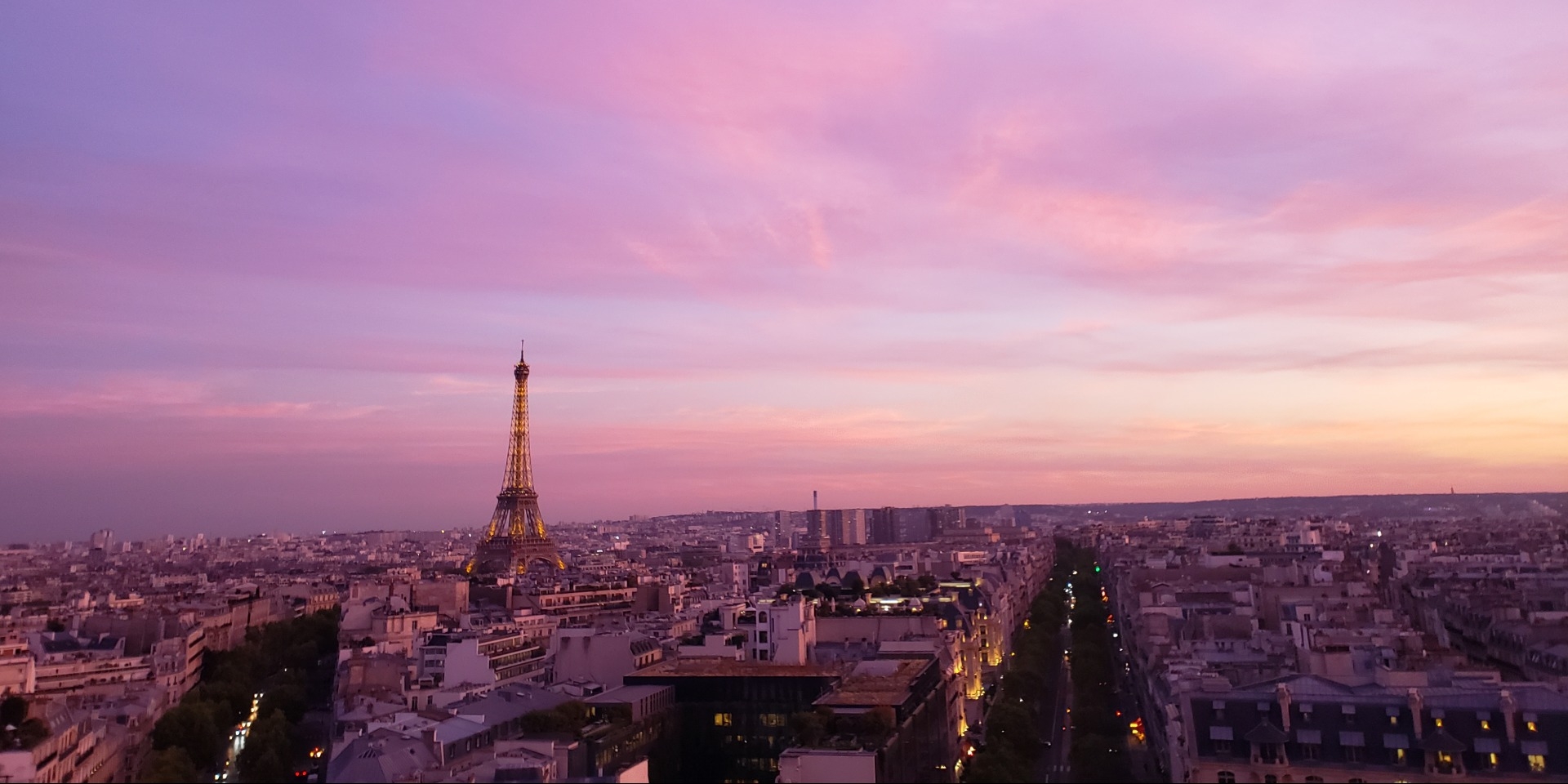 Paris at Sunset Zoom Background