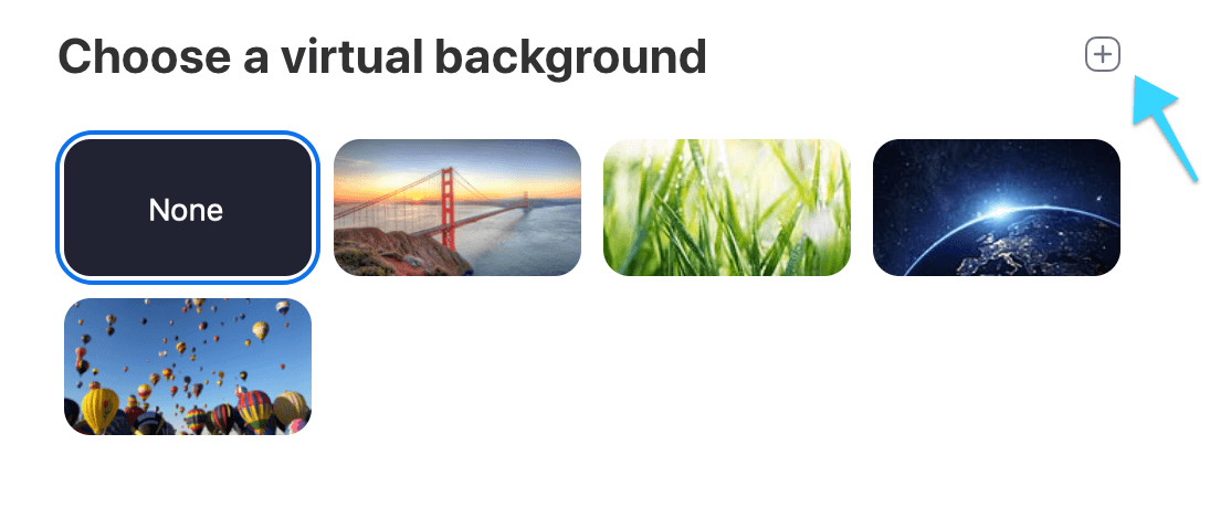 Choose Virtual Background in Zoom