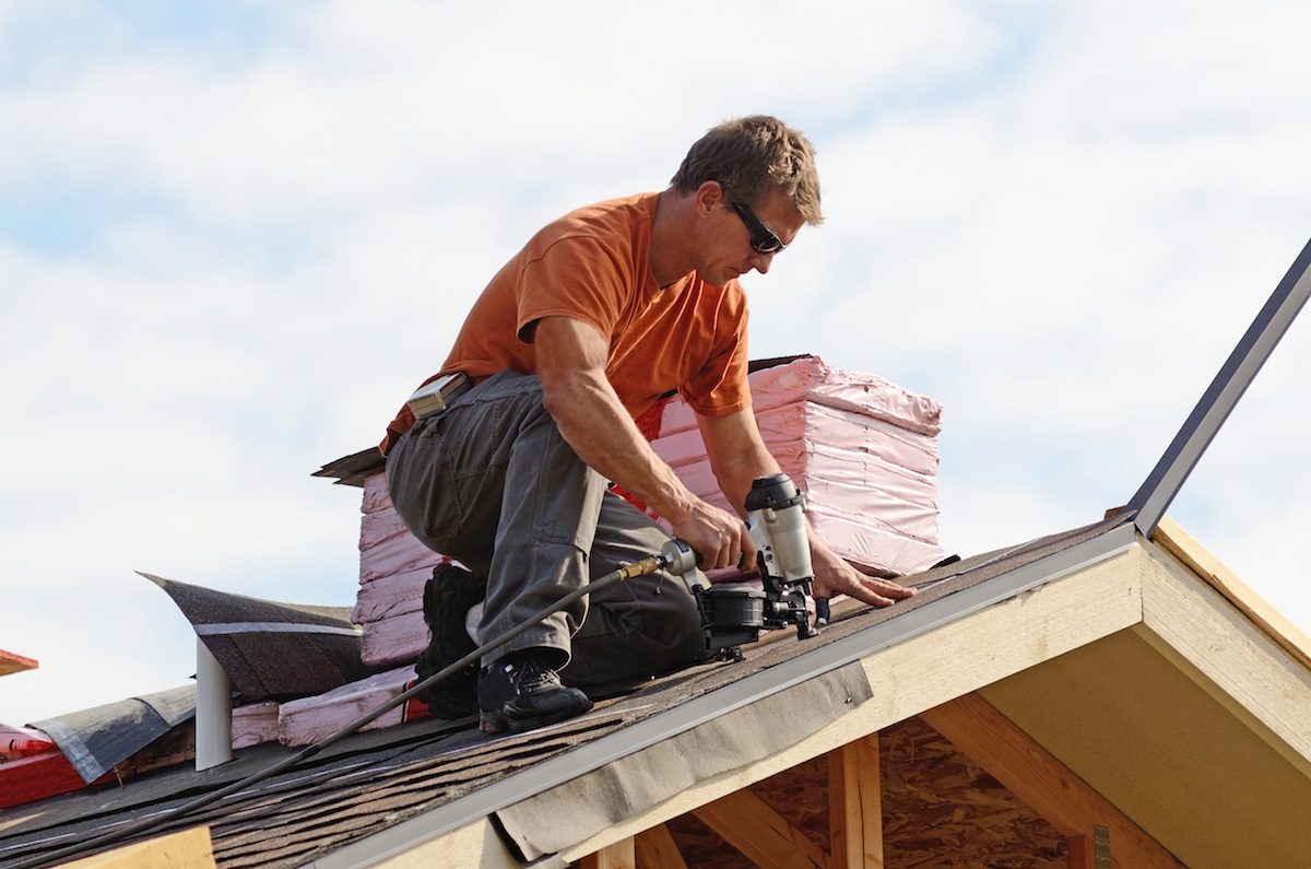 Man on roof