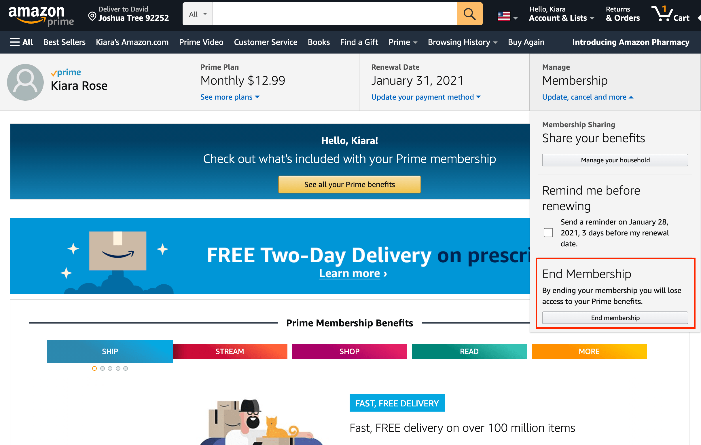cancel amazon
