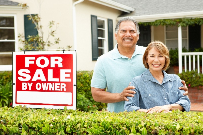 senior couple selling home