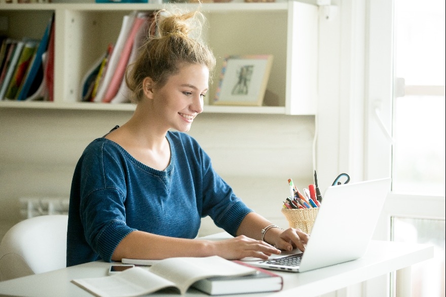 woman working using laptop computer