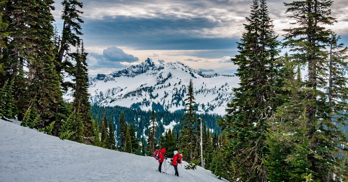 Skiiers on mountain