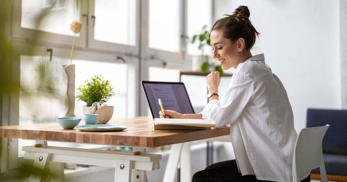 Woman working at desk