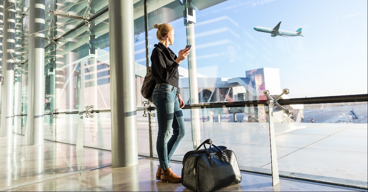 female traveler at airport