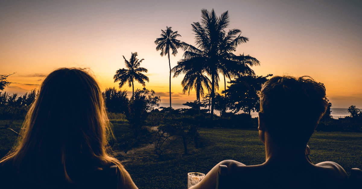 People watching sunset