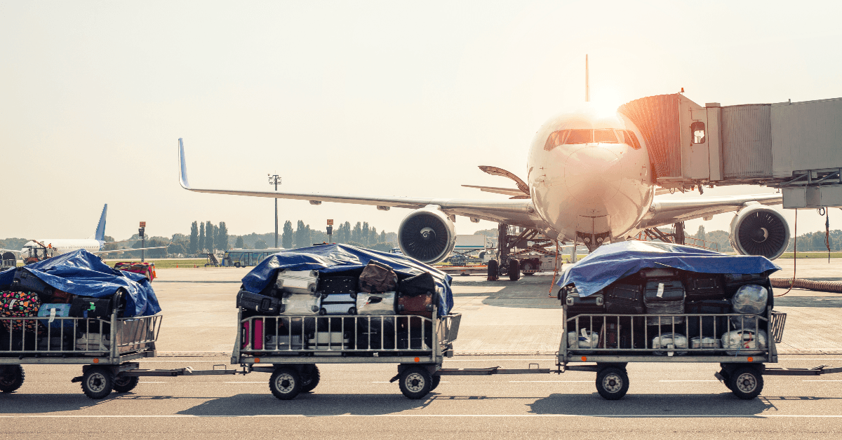 Baggage outside plane