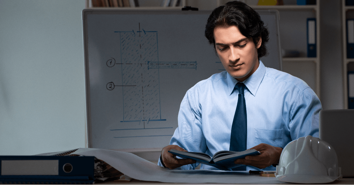 Employee reading handbook