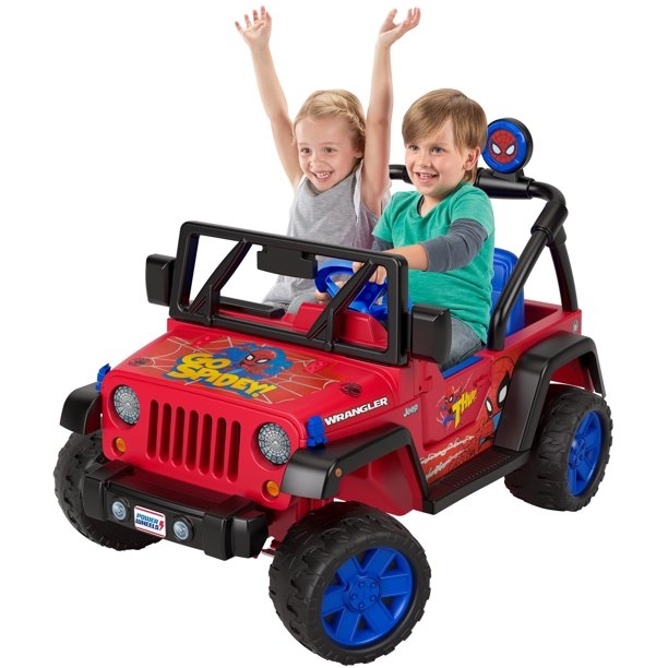 Power Wheels Spider-Man Jeep Wrangler Battery-Powered Ride-On Vehicle